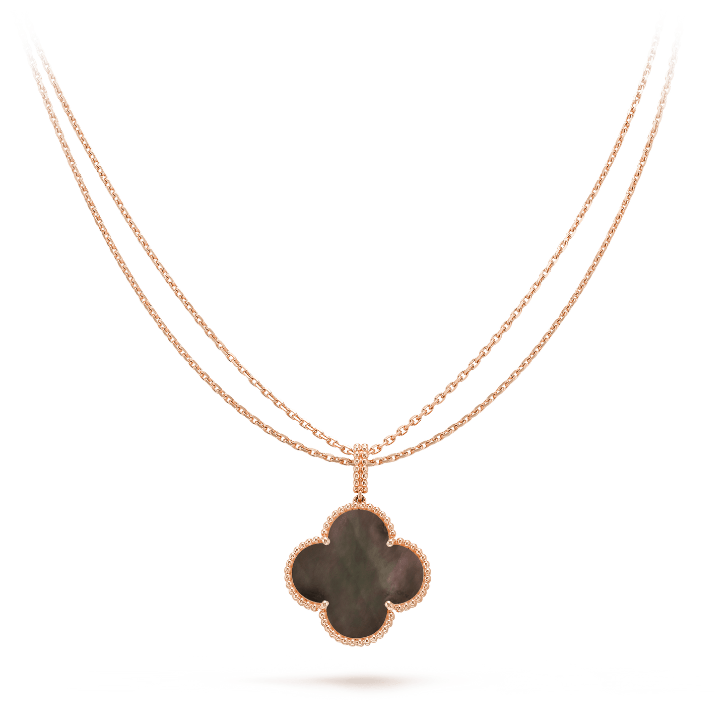 [LuckyStar]CLOVER 25MM GOLD DUNKEL MOP BIG CLOVER HALSKETTE