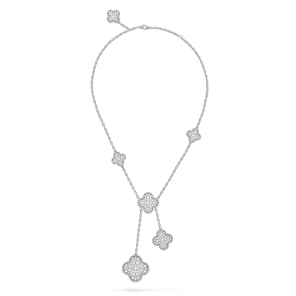 [LuckyStar]Klee 5 Motive Silber Diamanten Halskette