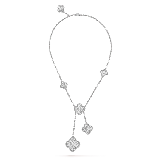 [LuckyStar]Klee 5 Motive Silber Diamanten Halskette