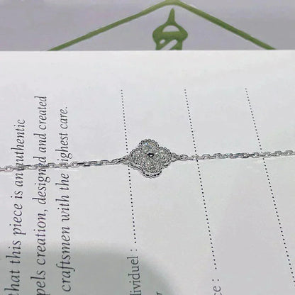 [LuckyStar]KLEE-ARMBAND MIT EINZELNER BLUME, SILBER