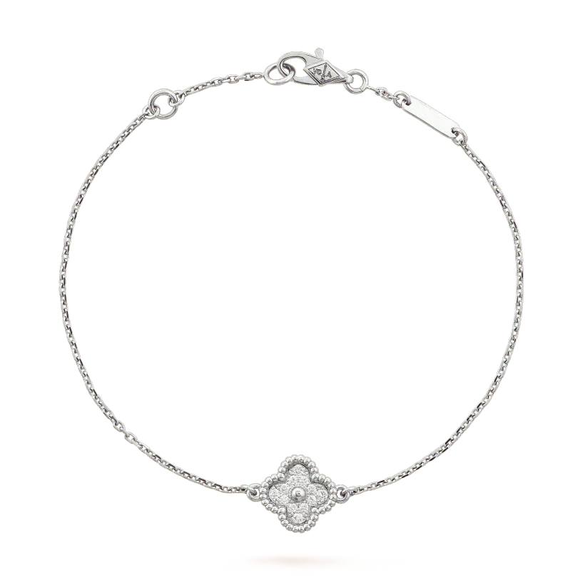 [LuckyStar]KLEE-ARMBAND MIT EINZELNER BLUME, SILBER