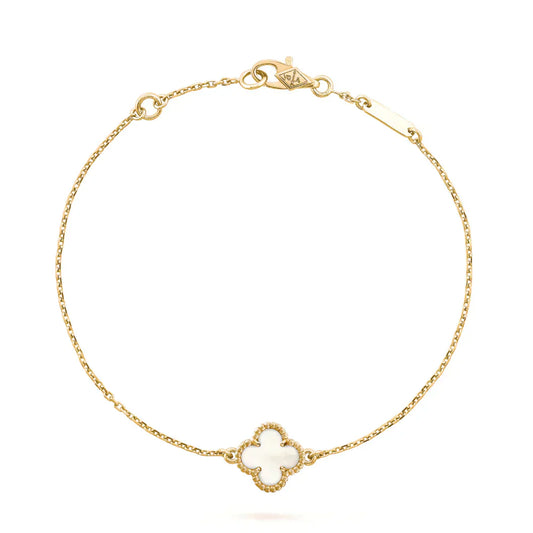 [LuckyStar]CLOVER WHITE MOP EINZELNE BLUME ARMBAND