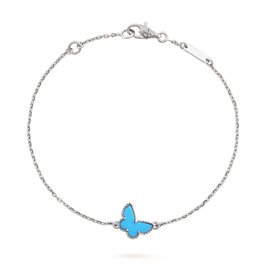 [LuckyStar] BUTTERFLY TÜRKIS SCHMETTERLING ARMBAND SILBER