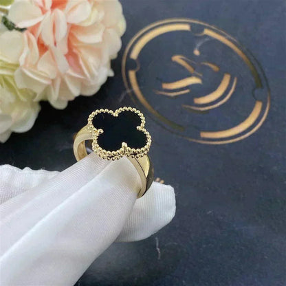 [LuckyStar] KLEEBLATT-ONYX-RING