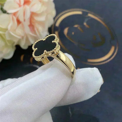 [LuckyStar] KLEEBLATT-ONYX-RING