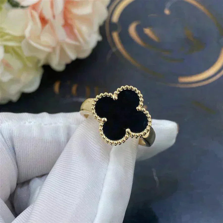 [LuckyStar] KLEEBLATT-ONYX-RING