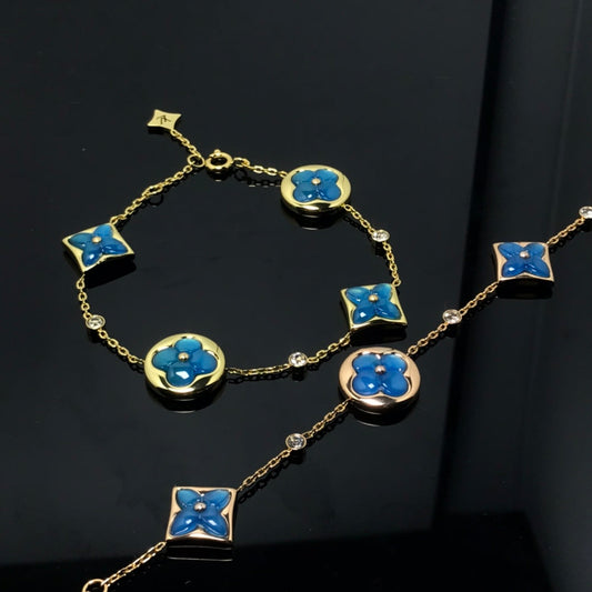 [LuckyStar]BLAUES ARMBAND MIT STERN- UND SONNENMOTIV 4