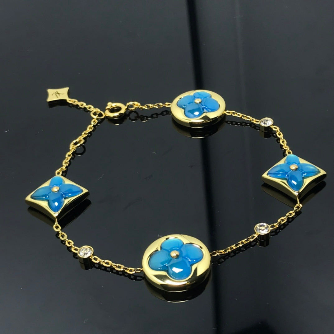 [LuckyStar]BLAUES ARMBAND MIT STERN- UND SONNENMOTIV 4