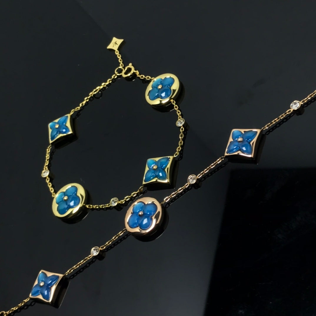 [LuckyStar]BLAUES ARMBAND MIT STERN- UND SONNENMOTIV 4