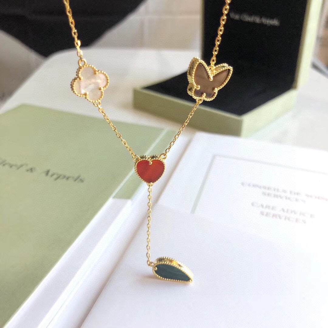 [LuckyStar]LUCKY SPRING 4 MOTIVE ROSÉGOLD HALSKETTE