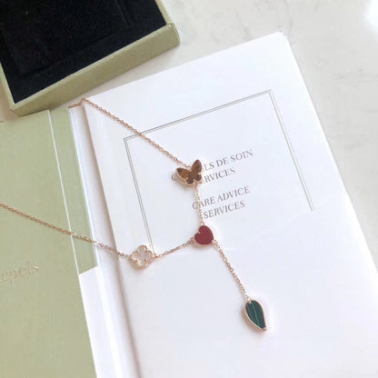 [LuckyStar]LUCKY SPRING 4 MOTIVE ROSÉGOLD HALSKETTE