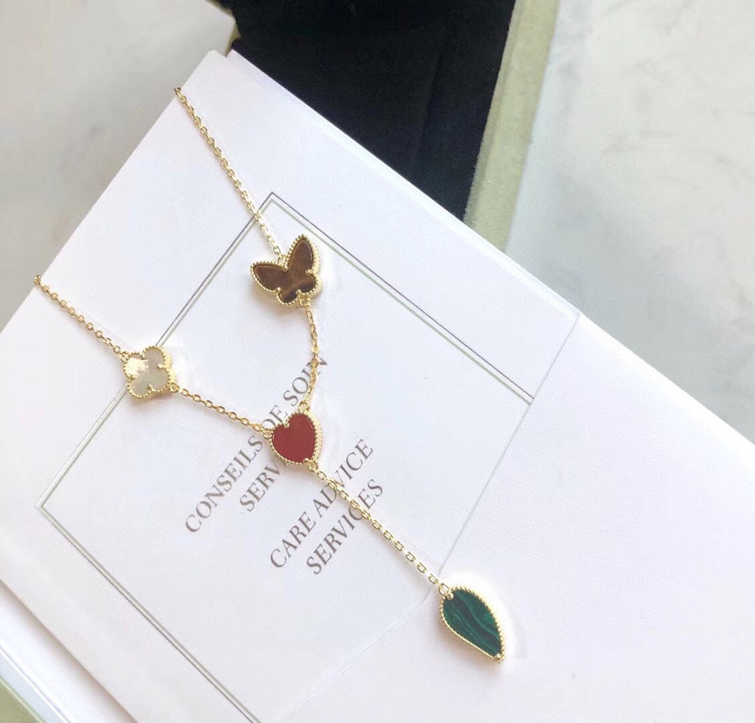 [LuckyStar]LUCKY SPRING 4 MOTIVE ROSÉGOLD HALSKETTE