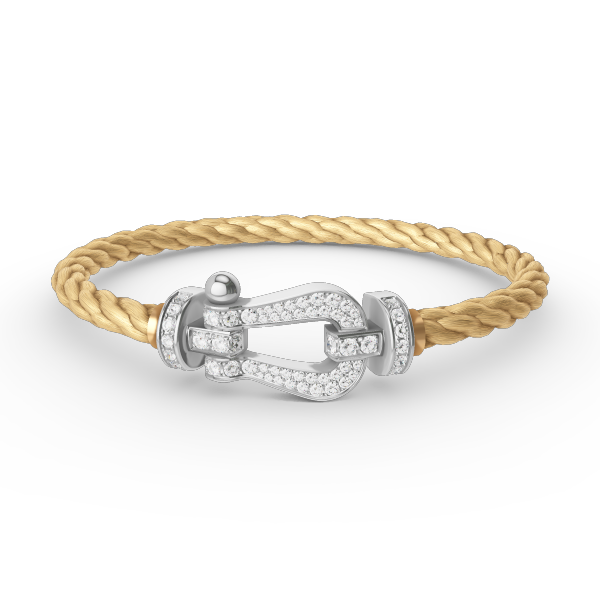 [LuckyStar]FORCE GROSSES HUFEISENARMBAND MIT VOLLMUNDDIAMANTEN SILBER