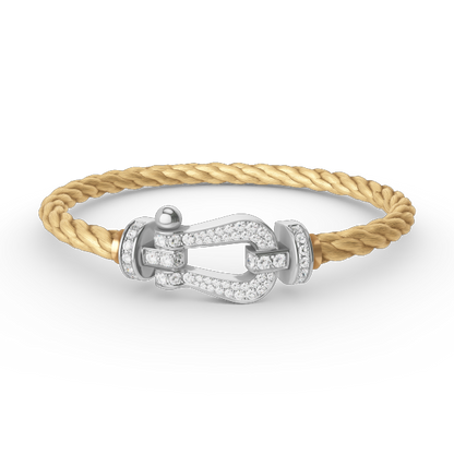 [LuckyStar]FORCE GROSSES HUFEISENARMBAND MIT VOLLMUNDDIAMANTEN SILBER