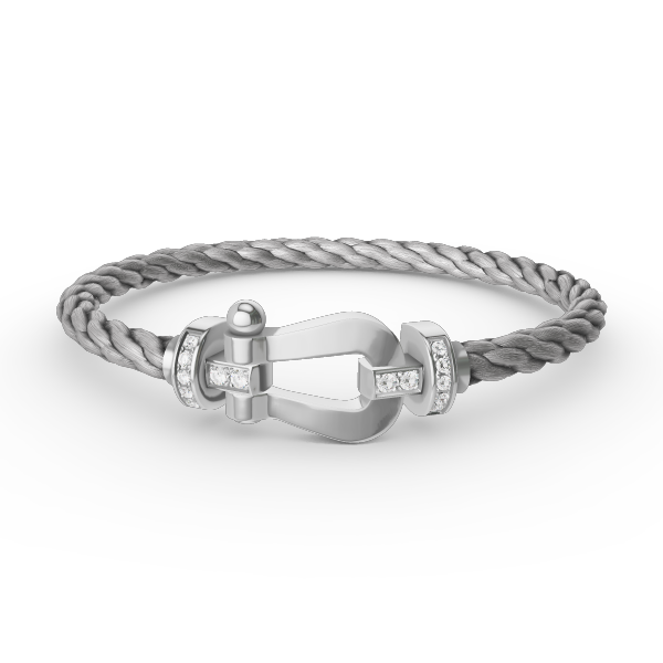 [LuckyStar]FORCE GROSSES HUFEISEN-HALBDIAMANTARMBAND SILBER