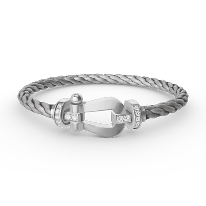[LuckyStar]FORCE GROSSES HUFEISEN-HALBDIAMANTARMBAND SILBER