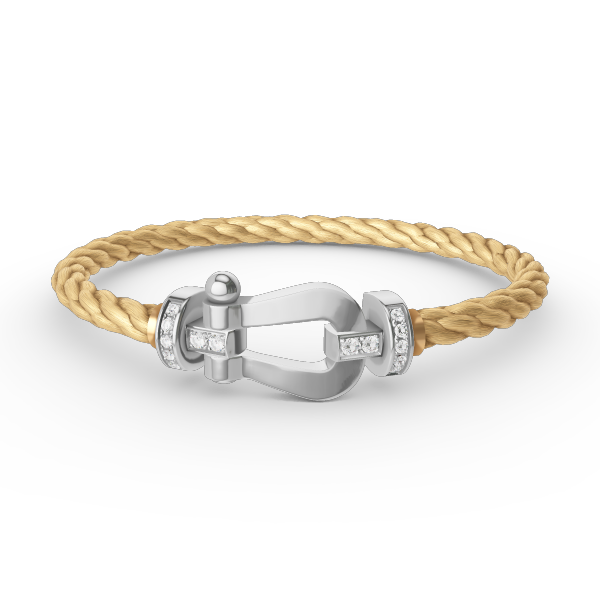 [LuckyStar]FORCE GROSSES HUFEISEN-HALBDIAMANTARMBAND SILBER