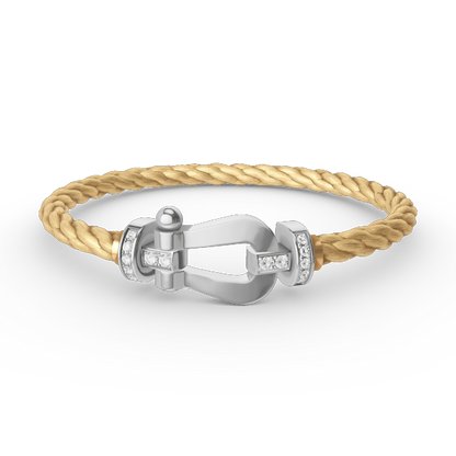 [LuckyStar]FORCE GROSSES HUFEISEN-HALBDIAMANTARMBAND SILBER