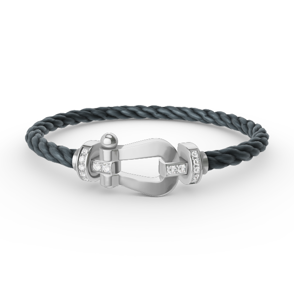 [LuckyStar]FORCE GROSSES HUFEISEN-HALBDIAMANTARMBAND SILBER