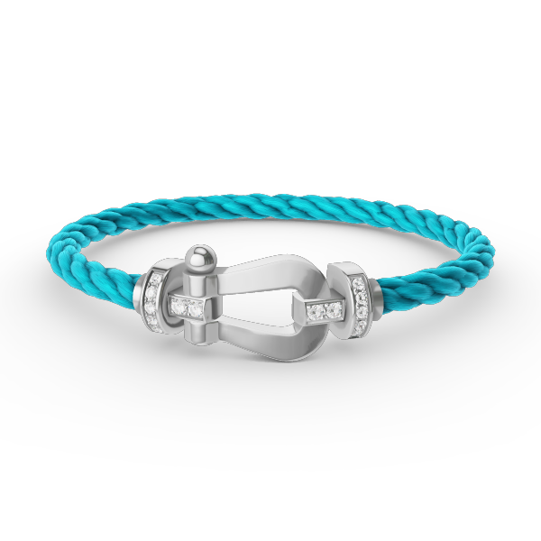 [LuckyStar]FORCE GROSSES HUFEISEN-HALBDIAMANTARMBAND SILBER