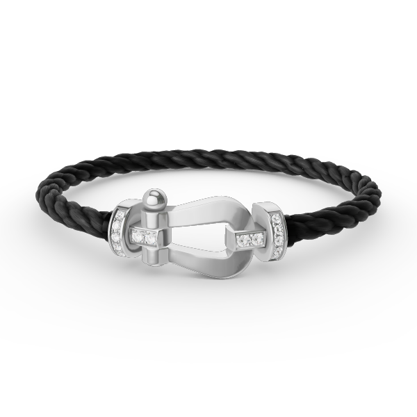 [LuckyStar]FORCE GROSSES HUFEISEN-HALBDIAMANTARMBAND SILBER