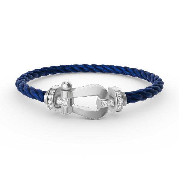 [LuckyStar]FORCE GROSSES HUFEISEN-HALBDIAMANTARMBAND SILBER