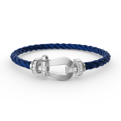 [LuckyStar]FORCE GROSSES HUFEISEN-HALBDIAMANTARMBAND SILBER