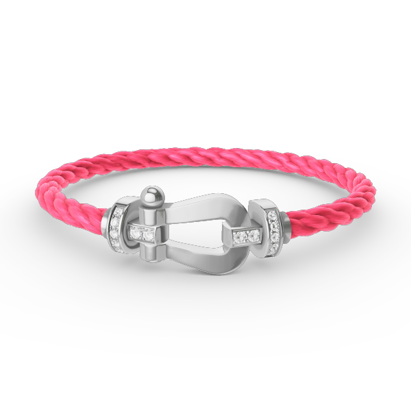 [LuckyStar]FORCE GROSSES HUFEISEN-HALBDIAMANTARMBAND SILBER