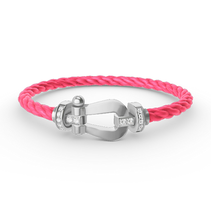 [LuckyStar]FORCE GROSSES HUFEISEN-HALBDIAMANTARMBAND SILBER