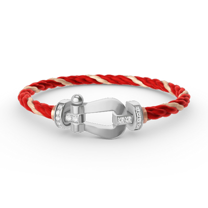 [LuckyStar]FORCE GROSSES HUFEISEN-HALBDIAMANTARMBAND SILBER