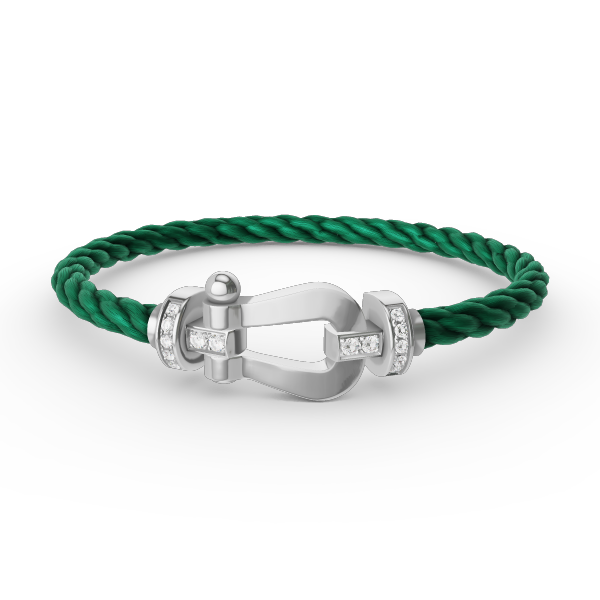 [LuckyStar]FORCE GROSSES HUFEISEN-HALBDIAMANTARMBAND SILBER
