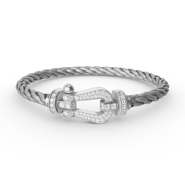 [LuckyStar]FORCE GROSSES HUFEISENARMBAND MIT VOLLMUNDDIAMANTEN SILBER
