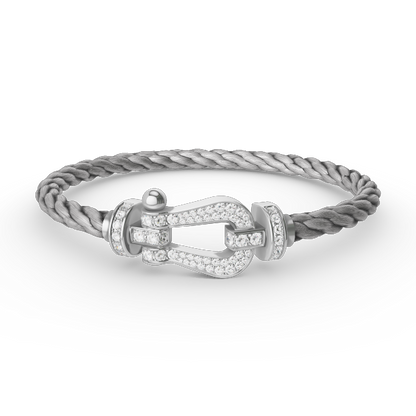 [LuckyStar]FORCE GROSSES HUFEISENARMBAND MIT VOLLMUNDDIAMANTEN SILBER