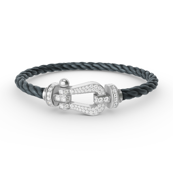 [LuckyStar]FORCE GROSSES HUFEISENARMBAND MIT VOLLMUNDDIAMANTEN SILBER
