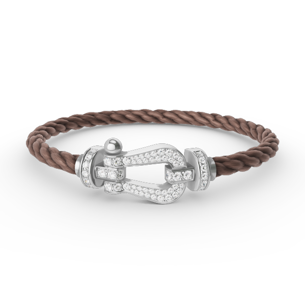 [LuckyStar]FORCE GROSSES HUFEISENARMBAND MIT VOLLMUNDDIAMANTEN SILBER