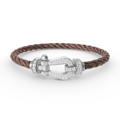 [LuckyStar]FORCE GROSSES HUFEISENARMBAND MIT VOLLMUNDDIAMANTEN SILBER