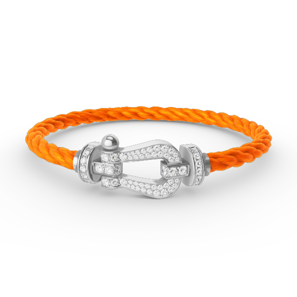 [LuckyStar]FORCE GROSSES HUFEISENARMBAND MIT VOLLMUNDDIAMANTEN SILBER