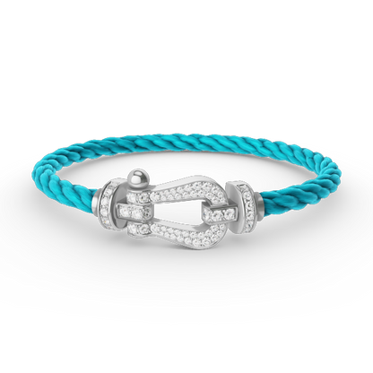 [LuckyStar]FORCE GROSSES HUFEISENARMBAND MIT VOLLMUNDDIAMANTEN SILBER