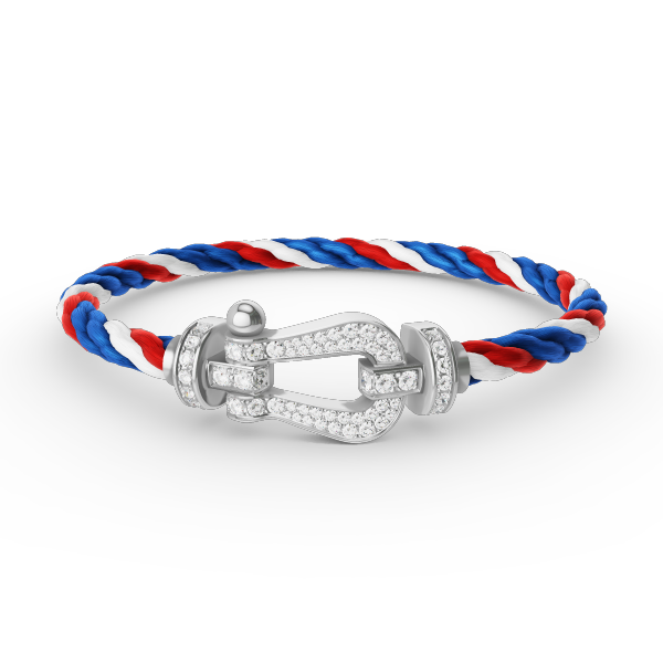 [LuckyStar]FORCE GROSSES HUFEISENARMBAND MIT VOLLMUNDDIAMANTEN SILBER