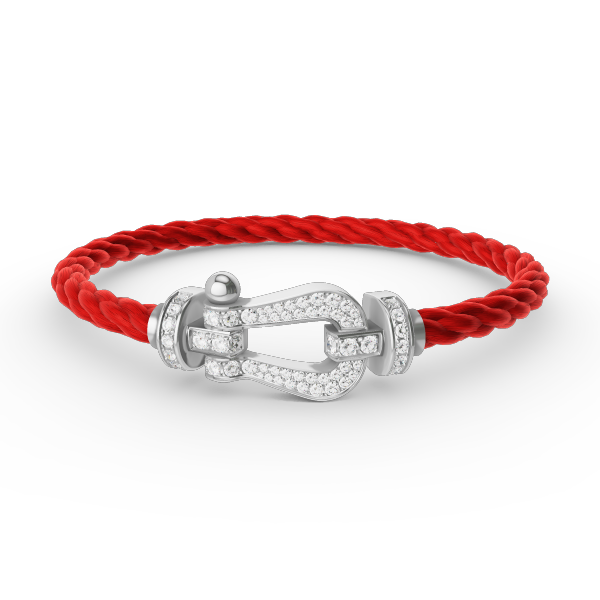 [LuckyStar]FORCE GROSSES HUFEISENARMBAND MIT VOLLMUNDDIAMANTEN SILBER
