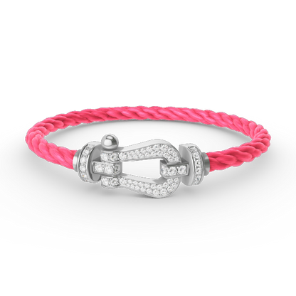 [LuckyStar]FORCE GROSSES HUFEISENARMBAND MIT VOLLMUNDDIAMANTEN SILBER