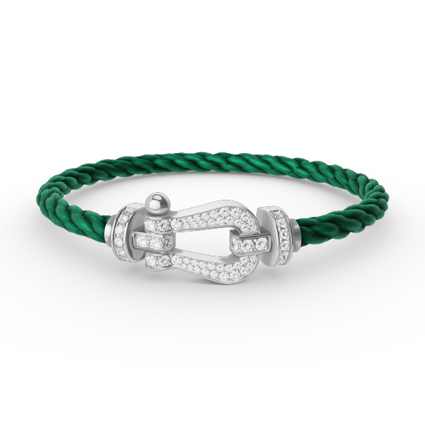 [LuckyStar]FORCE GROSSES HUFEISENARMBAND MIT VOLLMUNDDIAMANTEN SILBER