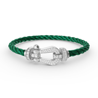 [LuckyStar]FORCE GROSSES HUFEISENARMBAND MIT VOLLMUNDDIAMANTEN SILBER