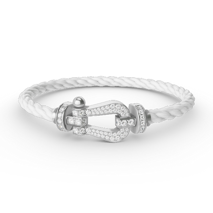 [LuckyStar]FORCE GROSSES HUFEISENARMBAND MIT VOLLMUNDDIAMANTEN SILBER