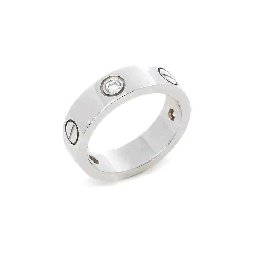 [LuckyStar]Liebesring 5,5 mm 3 Diamanten Silber