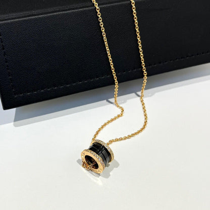 [LuckyStar]ZERO 1 SCHWARZE KERAMIK DIAMANT ROSGOLD HALSKETTE