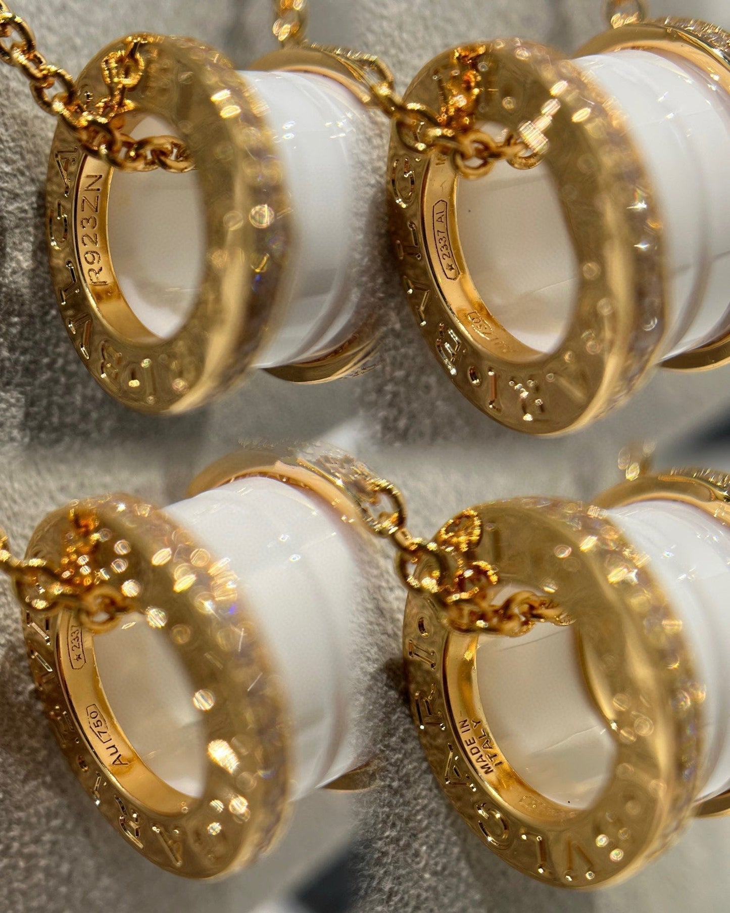 [LuckyStar]ZERO 1 WEISSE KERAMIK DIAMANT ROSGOLD HALSKETTE