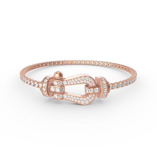 [LuckyStar]FORCE GROSSES HUFEISEN-TENNISARMBAND MIT VOLLEN DIAMANTEN 