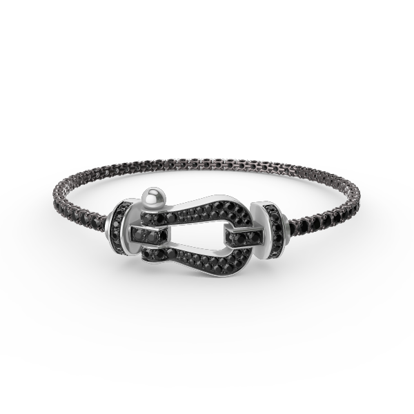 [LuckyStar]FORCE GROSSES HUFEISEN-TENNISARMBAND MIT VOLLEN DIAMANTEN 